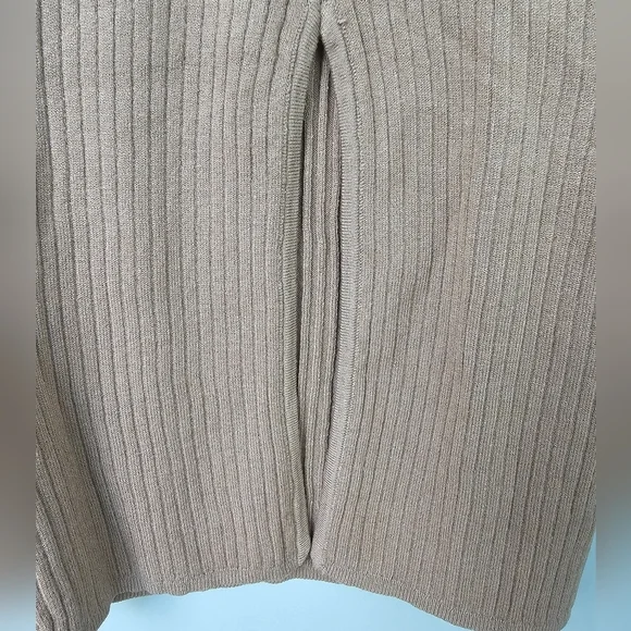 Lulus Women's Light Brown Ribbed Knit Midi Sweater Dress, Size XS - Picture 6 of 9